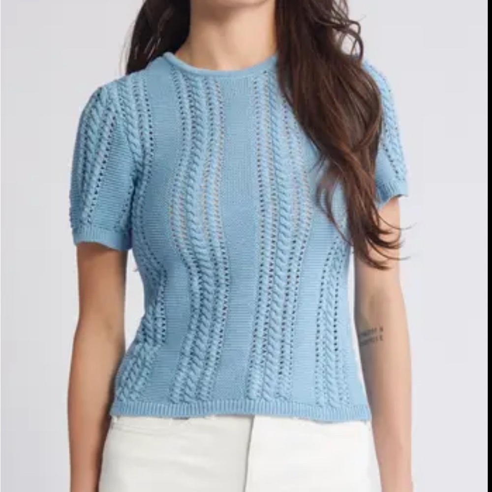 Vero Moda Short Sleeve Cotton Blend Sweater. Size XS